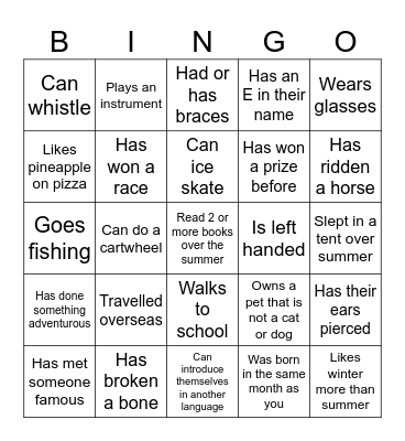 Find someone who... Bingo Card