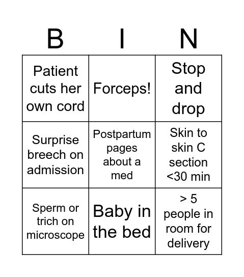 Days vs Nights Bingo Card