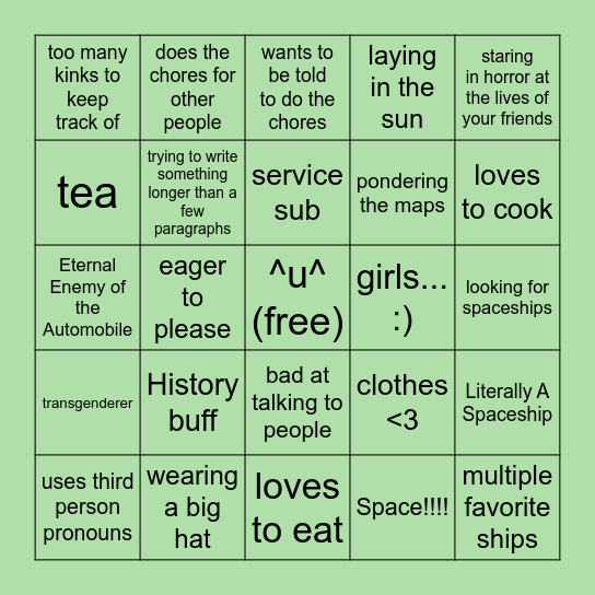 Are you a leaf? Bingo Card