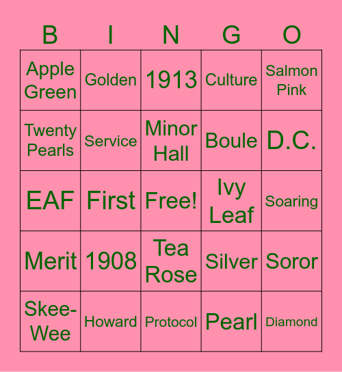 Founders' Day Bingo Card