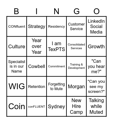 TexPTS All Staff Bingo Card