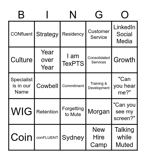 TexPTS All Staff Bingo Card