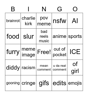 bingo board Bingo Card