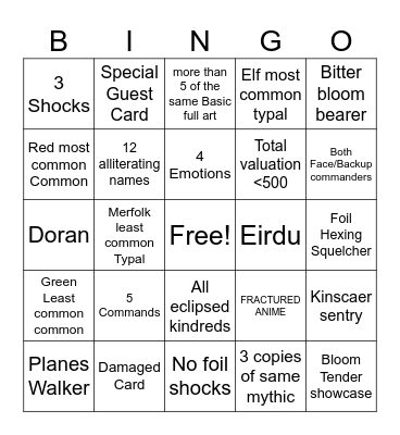 Henry Gambles pt.1 Bingo Card
