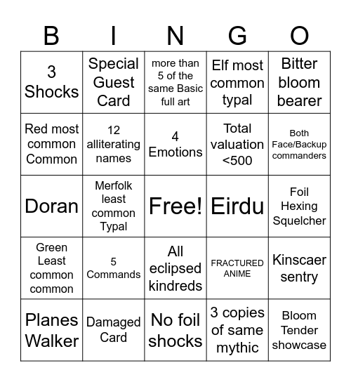 Henry Gambles pt.1 Bingo Card
