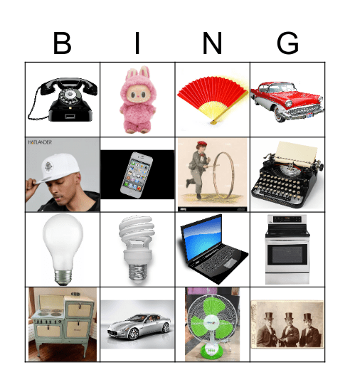 Then and Now Bingo Card