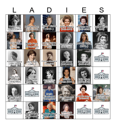 First Ladies Bingo Card