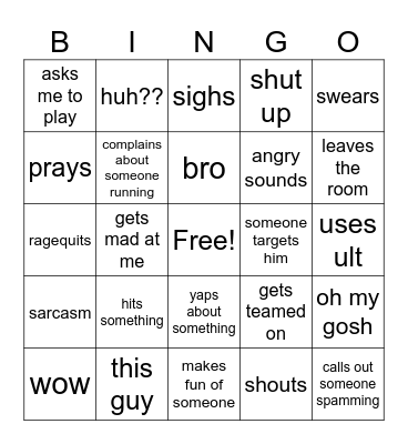jjs Bingo Card