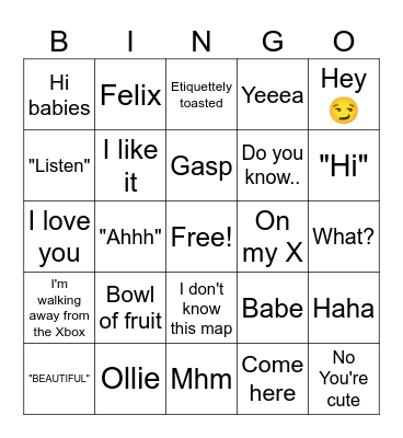 What Jake Says Bingo Card