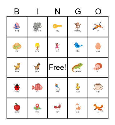 Alphabets Bingo Card
