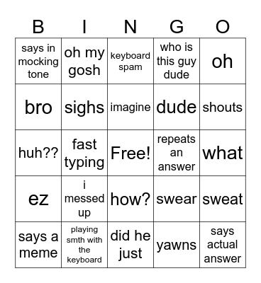 hannah shi Bingo Card