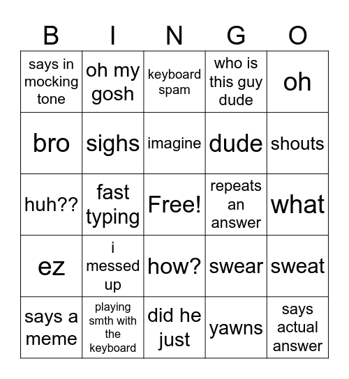 hannah shi Bingo Card