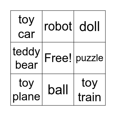 TOYS Bingo Card