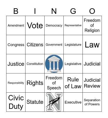CIVICS VOCAB BINGO Card
