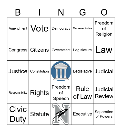 CIVICS VOCAB BINGO Card