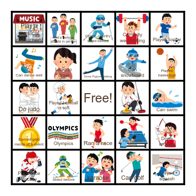 Find Someone Who                 (Olympic Games) Bingo Card