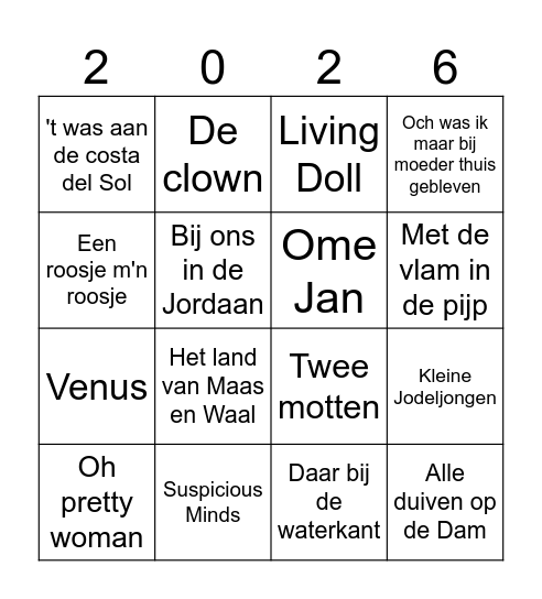 Oosterwolde ronde 1 Bingo Card