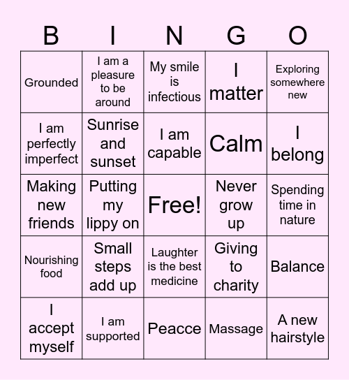 SELF LOVE - Valentine's at Dashwood Manor Bingo Card