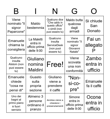 Reparto SC Bingo Card