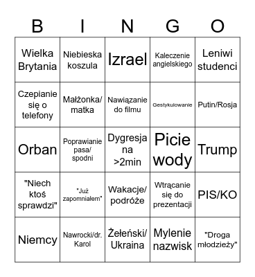 Tebinka 2.0 Bingo Card