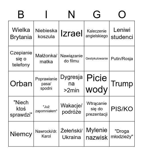 Tebinka 2.0 Bingo Card