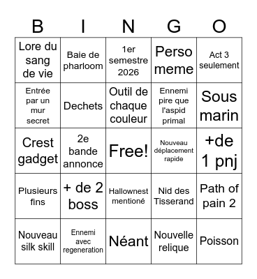 Sea of sorrow Bingo Card