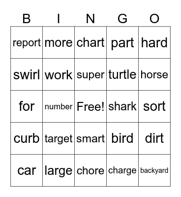 UFLI 83 Bingo Card