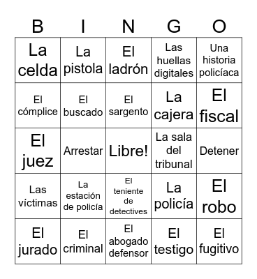 Una historia policíaca Bingo Card