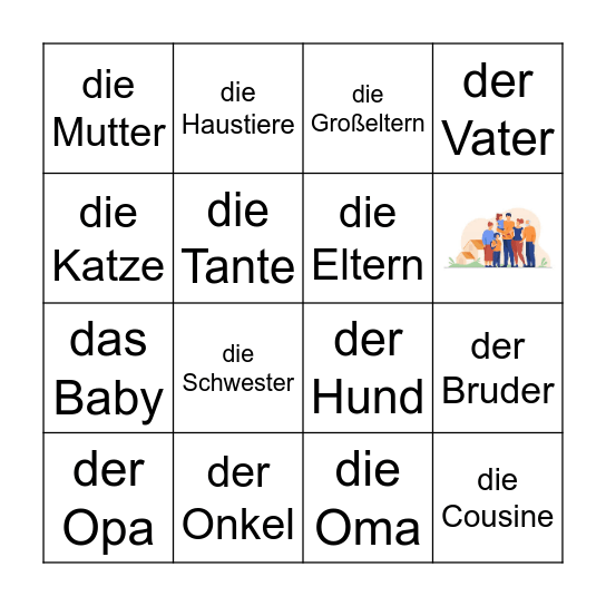 Die Familie Bingo Card