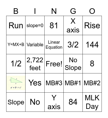 Math Bingo 1/16/26 Bingo Card