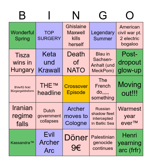 Bingo 2026 Bingo Card