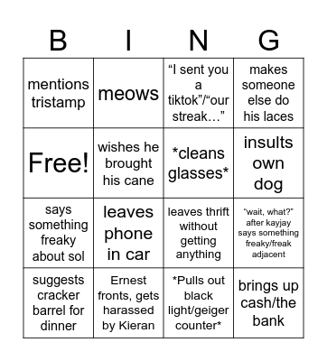oscars bingo!! Bingo Card
