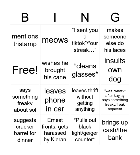 oscars bingo!! Bingo Card