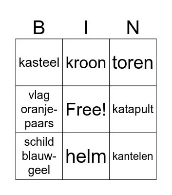 bingo kasteel Bingo Card