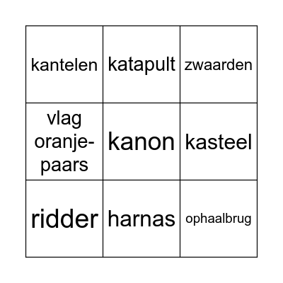 kasteel bingo Card