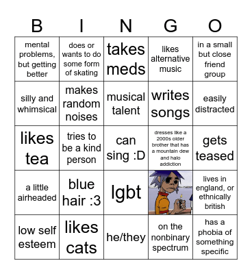 2-D KINNIE BINGO Card