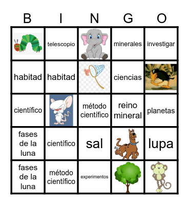 Bingo de Ciencias Bingo Card