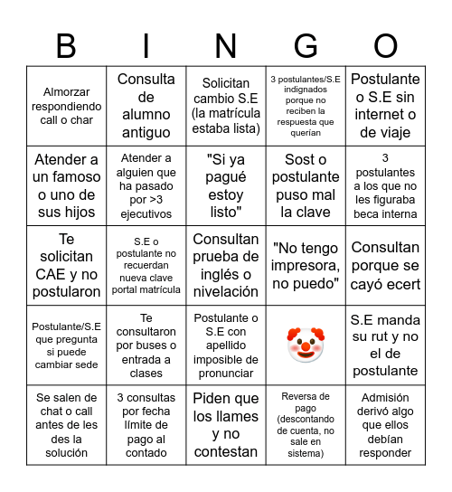 Proceso 2026 Bingo Card