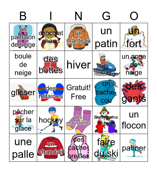 L'Hiver 2023 Bingo Card