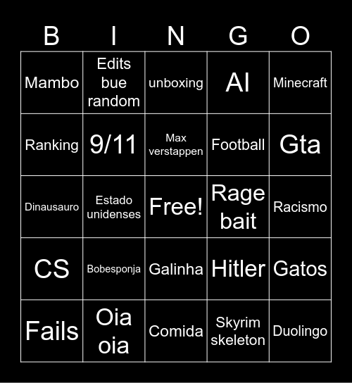 Reels bingo Card