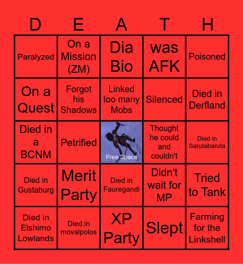 Nakie's Untimely Death Bingo Card