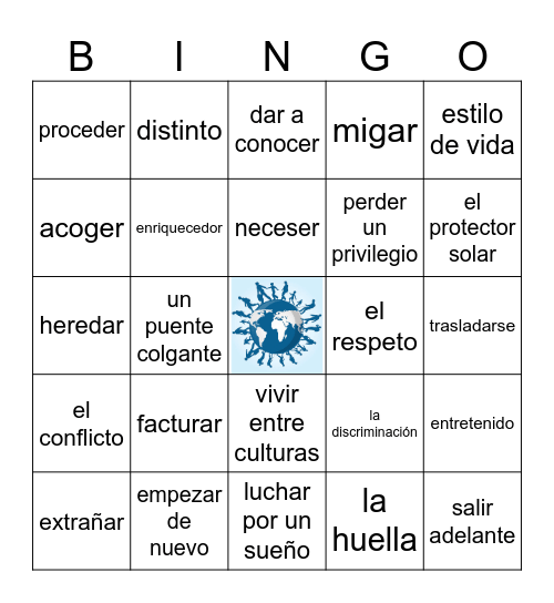 La inmigración (Sp 3, Unidad 2.2, 2026) Bingo Card