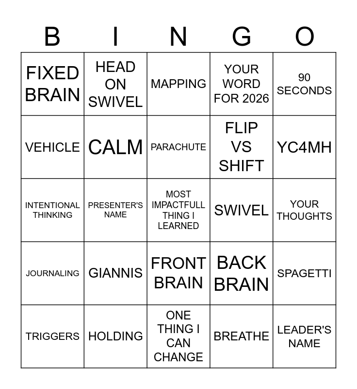 MIND YOUR BUSINESS Bingo Card