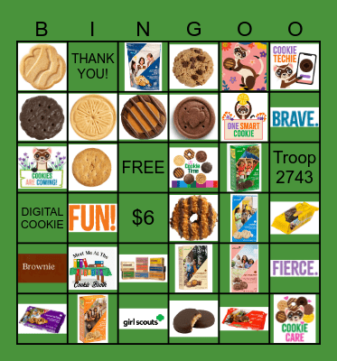 GIRL SCOUT COOKIE Bingo Card