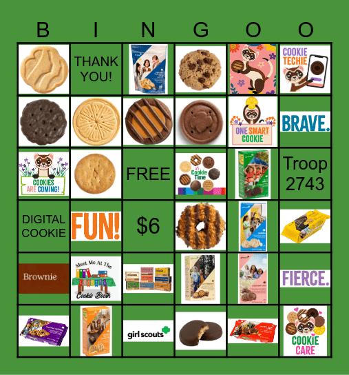GIRL SCOUT COOKIE Bingo Card