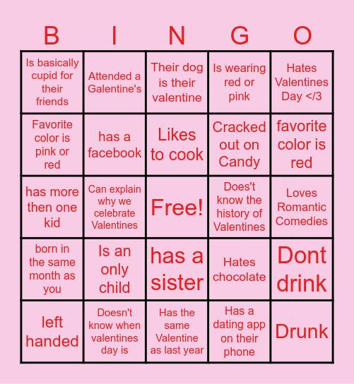 Galentines Bingo Get to Know you Bingo Card
