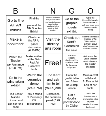 OWL ART NIGHT BINGO Card