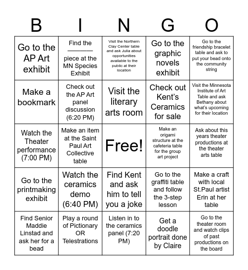 OWL ART NIGHT BINGO Card