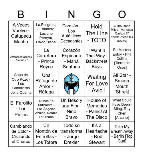 Bingo Musical Bingo Card