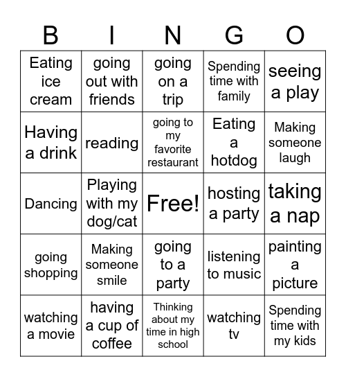 Happiest Day Bingo Card